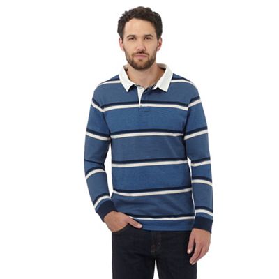 Maine New England Big and tall blue highlight striped rugby shirt
